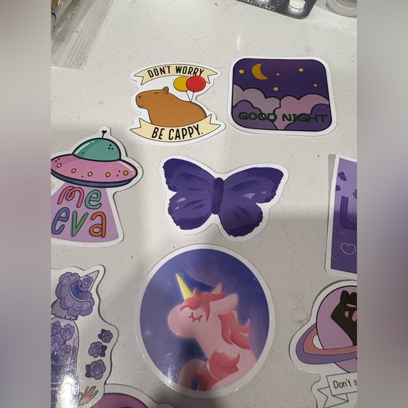 Colorful Sticker Set with Purple and Pink Designs - Picture 5 of 5